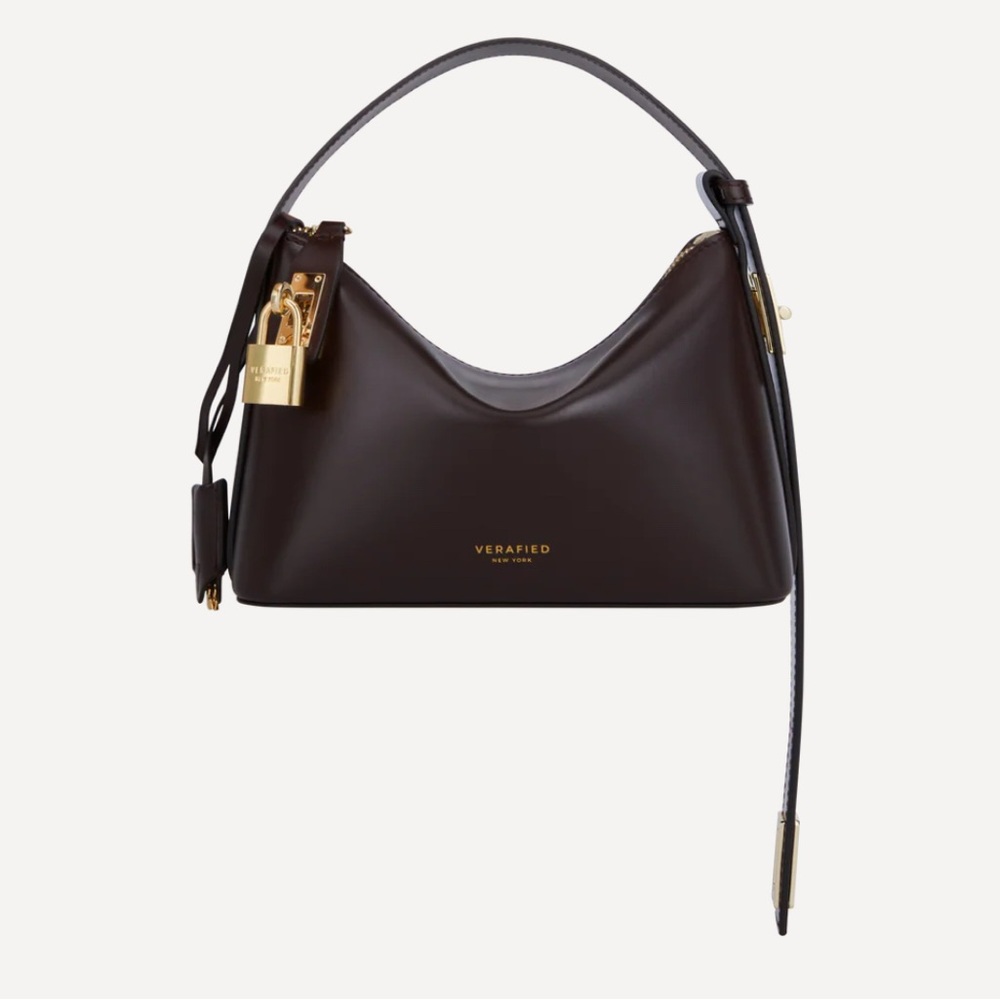 Verified Mini Gold Chocolate Hobo Bag